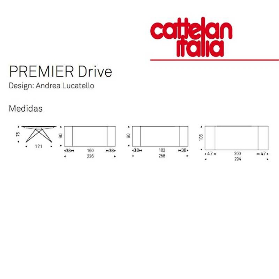 Mesas Cattelan Italia | Mesa Comedor Premier Drive