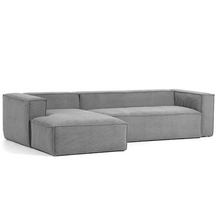 Sof S Kave Home | Sof Blok Chaise Longue Pana Gris