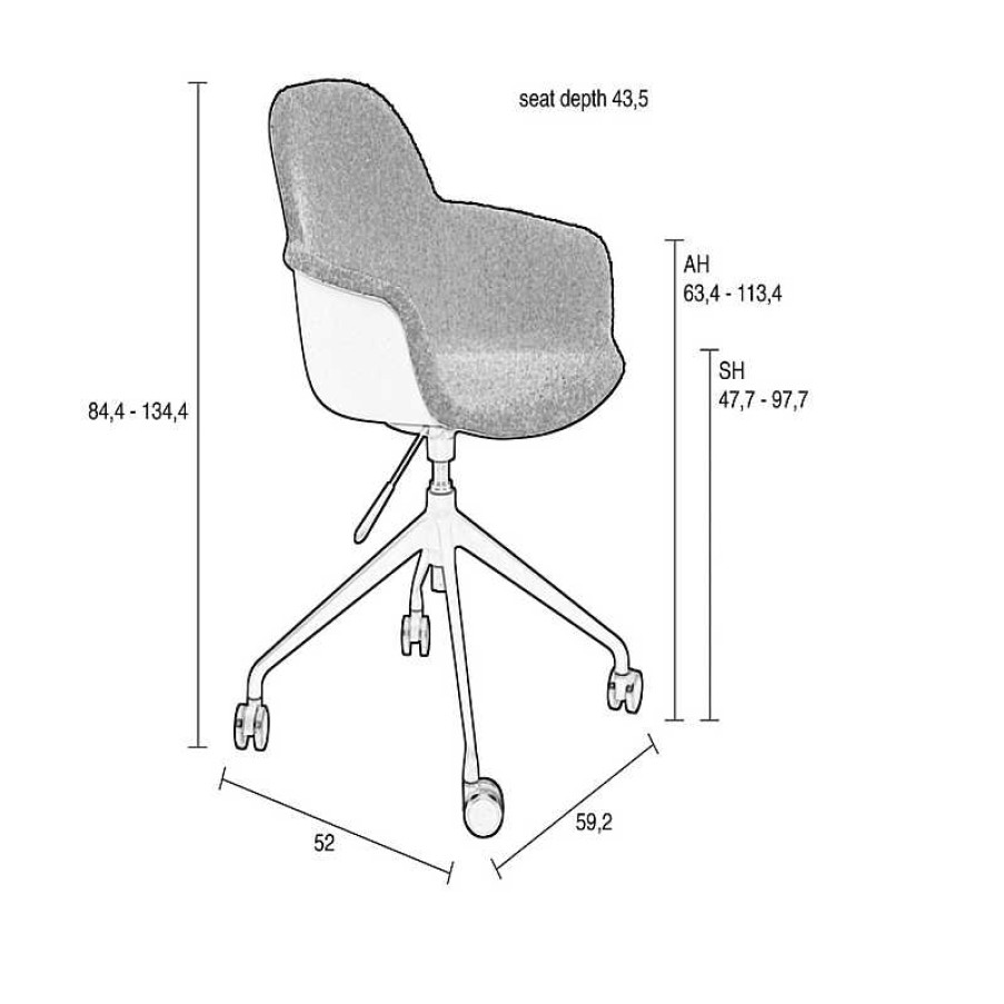 Sillas Zuiver | Silla De Oficina Brazos Albert Kuip Taupe