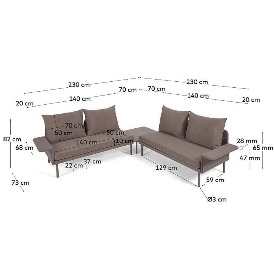 Muebles De Jard N Kave Home | Set Exterior Zaltana Marr N Mate