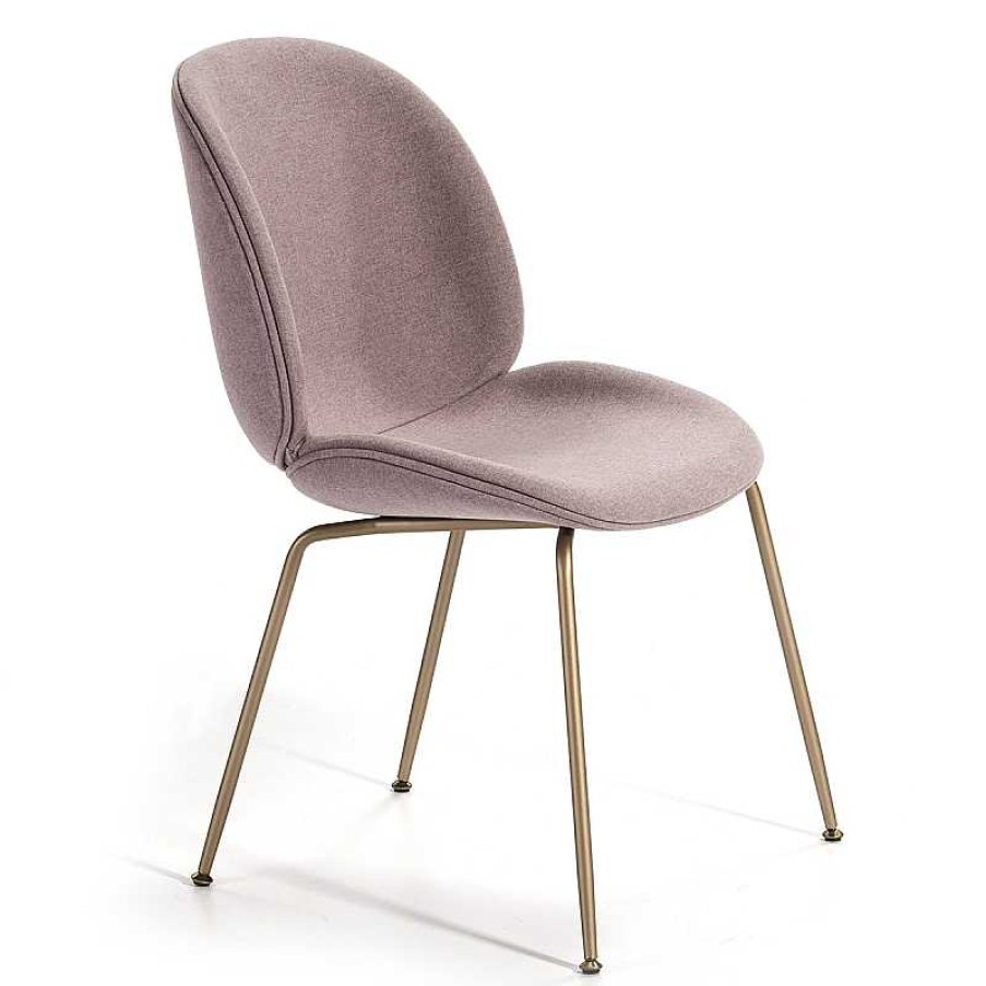 Sillas Thai Natura | Silla Naos Metal Dorado Tela Rosa