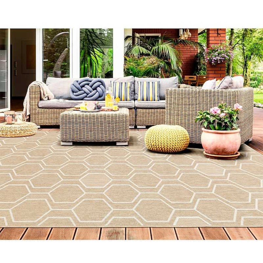 Decoraci N M.A. Salgueiro Alfombras Modernas | Alfombra Broadway Rombos Beige