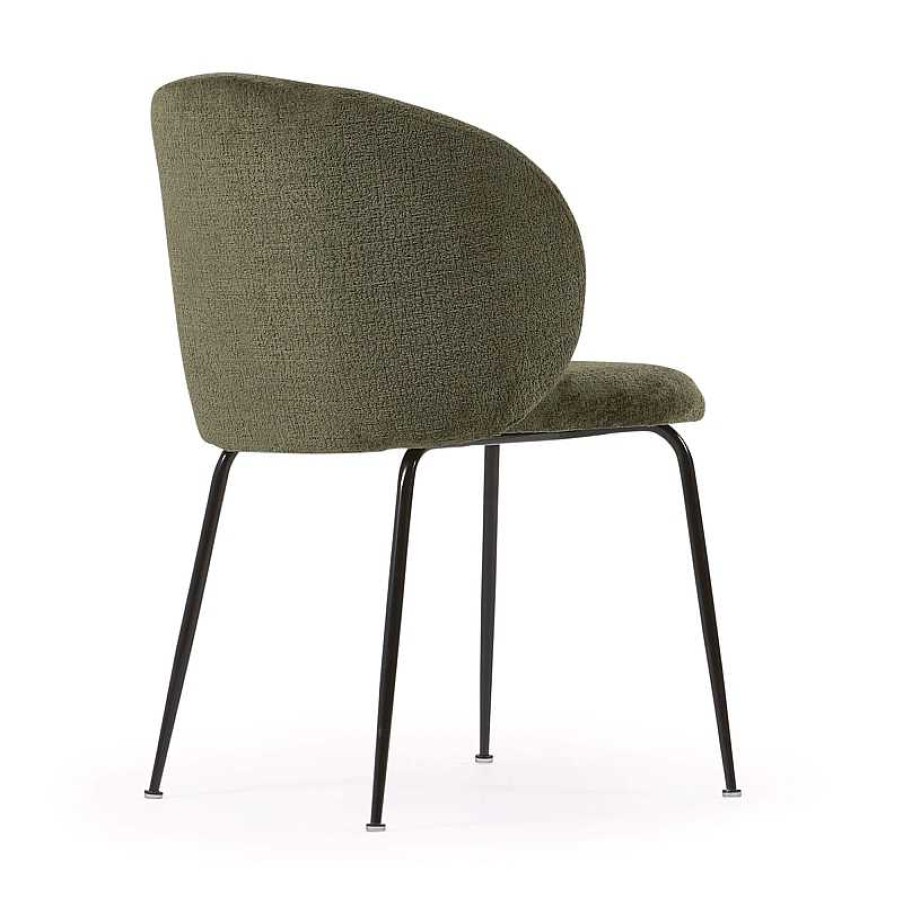 Sillas Kave Home | Silla Minna Chenilla Verde