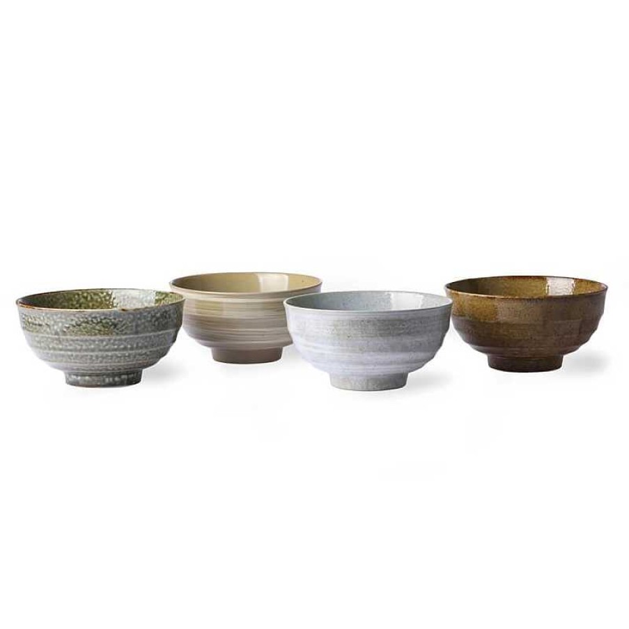 Decoraci N HKliving Platos | Set 4 Bowls Noodles Kyoto