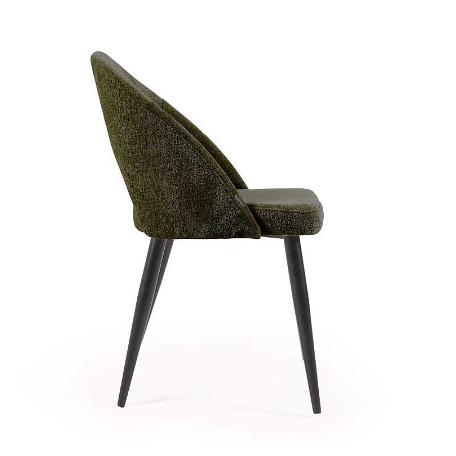 Sillas Kave Home | Silla Mael Chenilla Verde