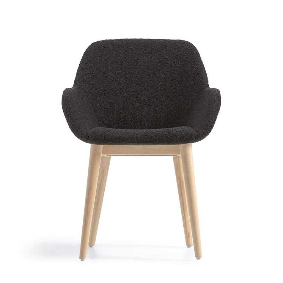 Sillas Kave Home | Silla Konna Borreguito Negro