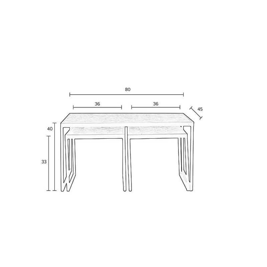 Mesas White Label Living | Set Mesa Centro Parker Black