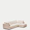 Sof S Kave Home | Sof Gala 4 Plazas Con Chaise Longue Derecho Beige 300 Cm