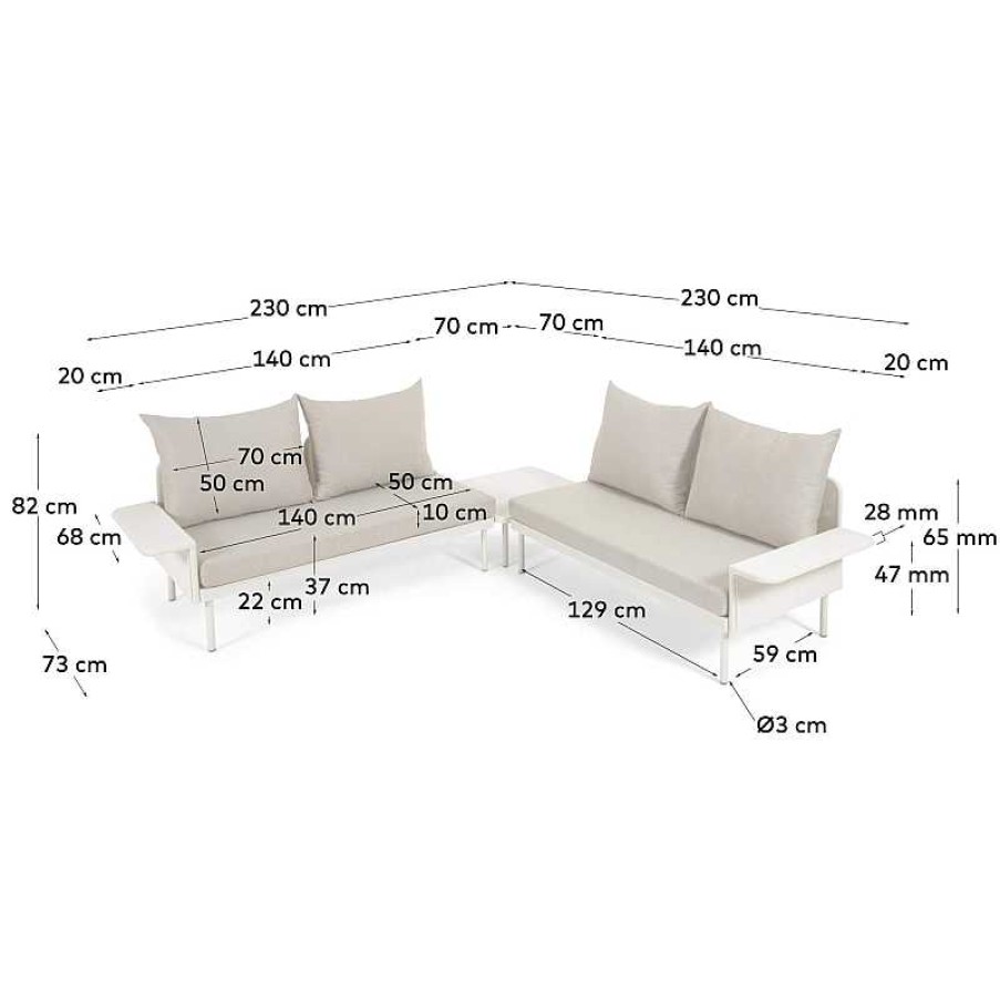 Muebles De Jard N Kave Home | Set Exterior Zaltana Blanco Mate