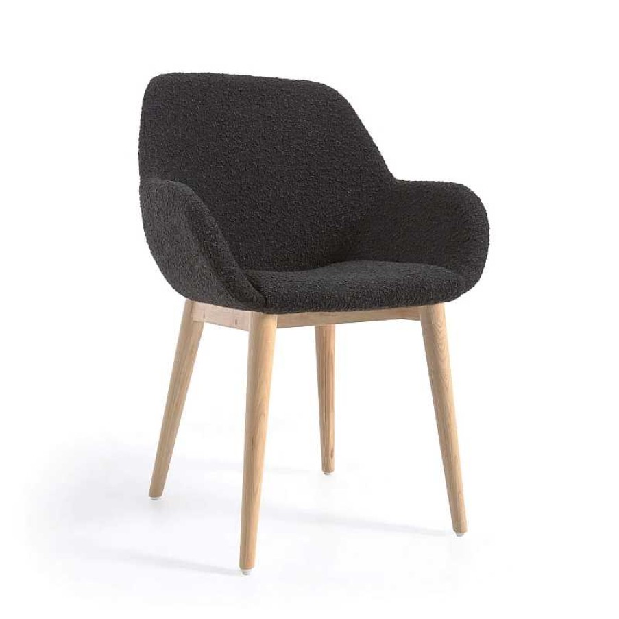 Sillas Kave Home | Silla Konna Borreguito Negro