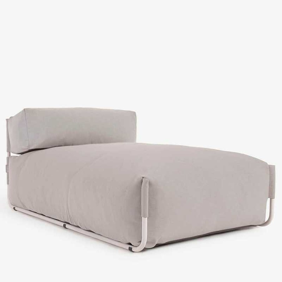 Muebles De Jard N Kave Home | Puff Lounge Square Exterior Gris Claro