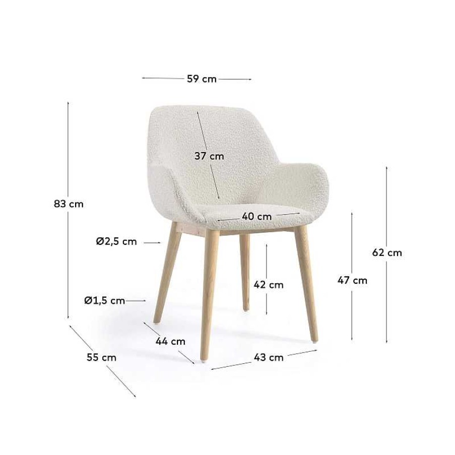 Sillas Kave Home | Silla Konna Borreguito Blanco