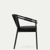 Muebles De Jard N Kave Home | Silla De Exterior Xelida De Alumino Y Cuerda Negro