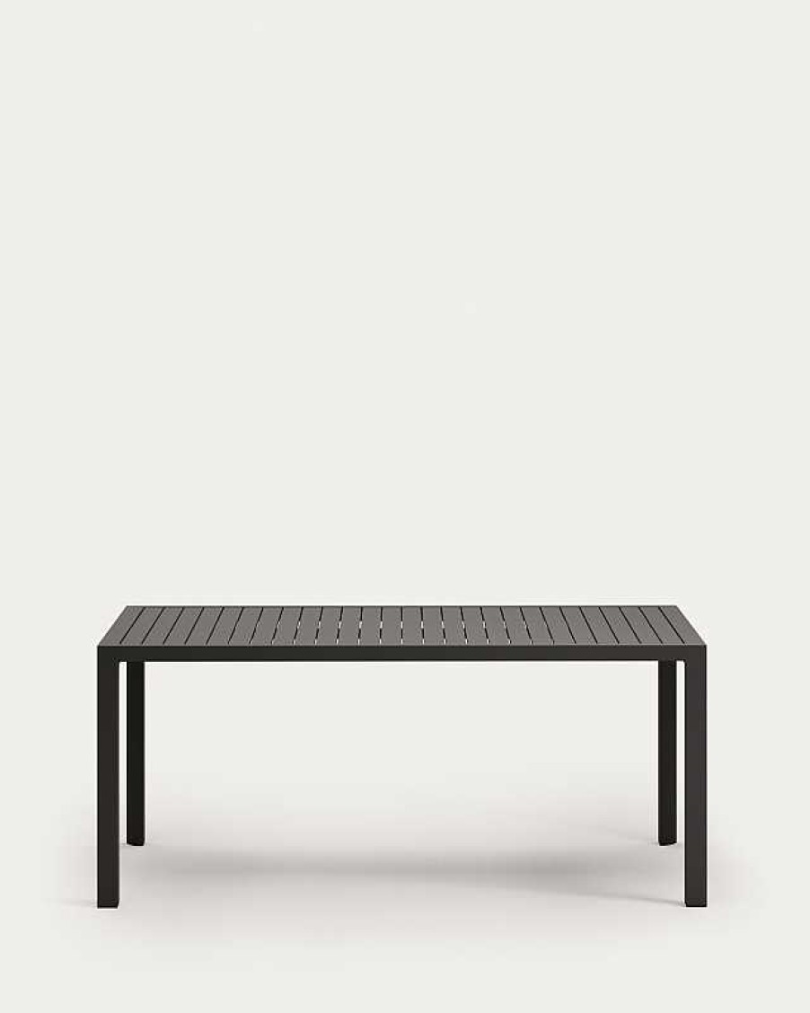 Muebles De Jard N Kave Home | Mesa De Exterior Culip De Aluminio Con Acabado Gris 180 X 90 Cm