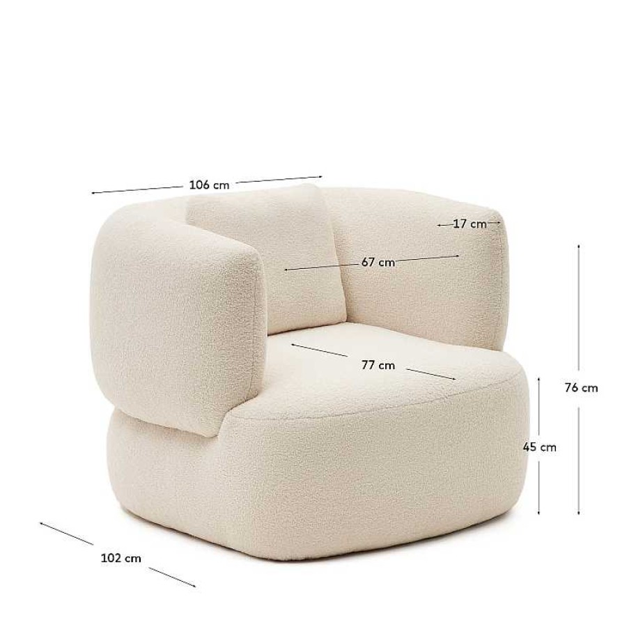 Sillones Kave Home | Butaca Con Coj N Martina De Borreguito Crudo