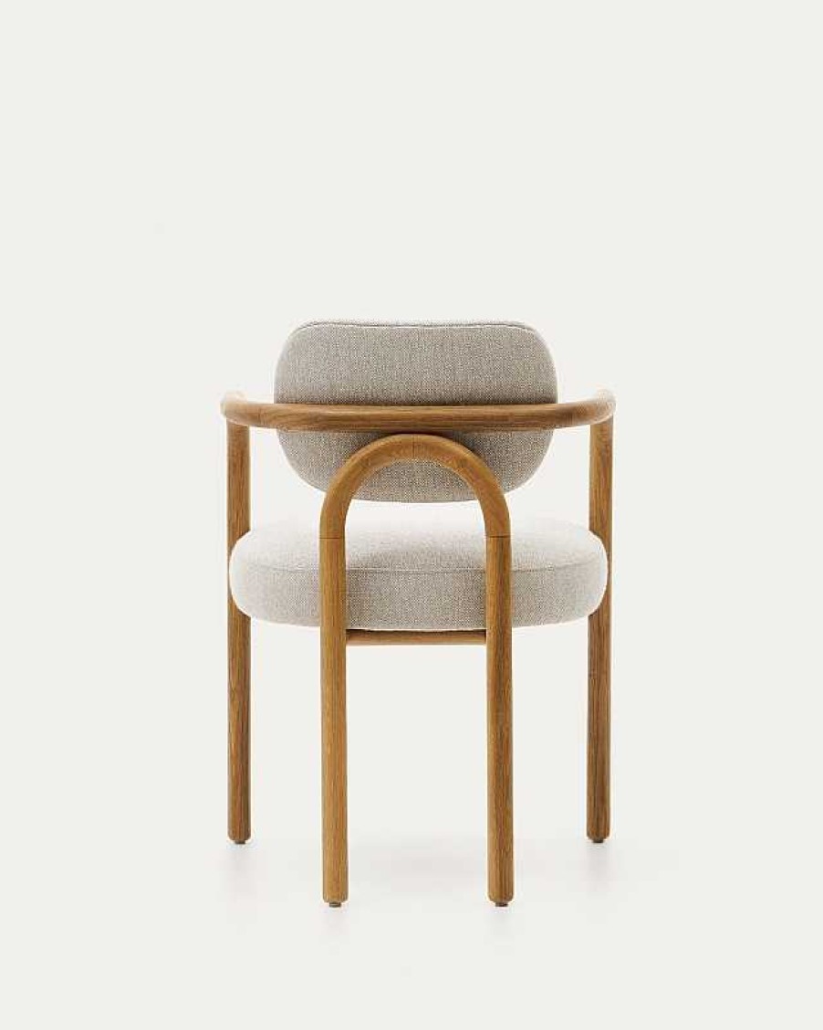 Sillas Kave Home | Silla Melqui Beige De Madera Maciza De Roble Con Acabado Natural