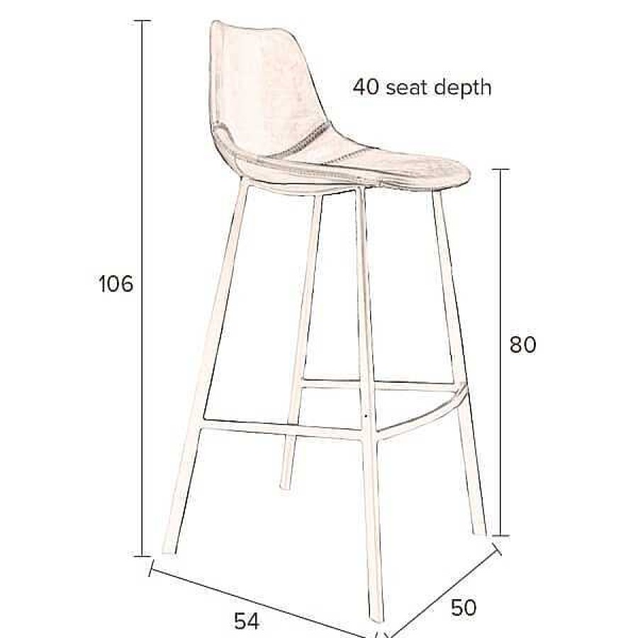 Sillas Dutchbone | Taburete Cocina Terciopelo Rosa Franky