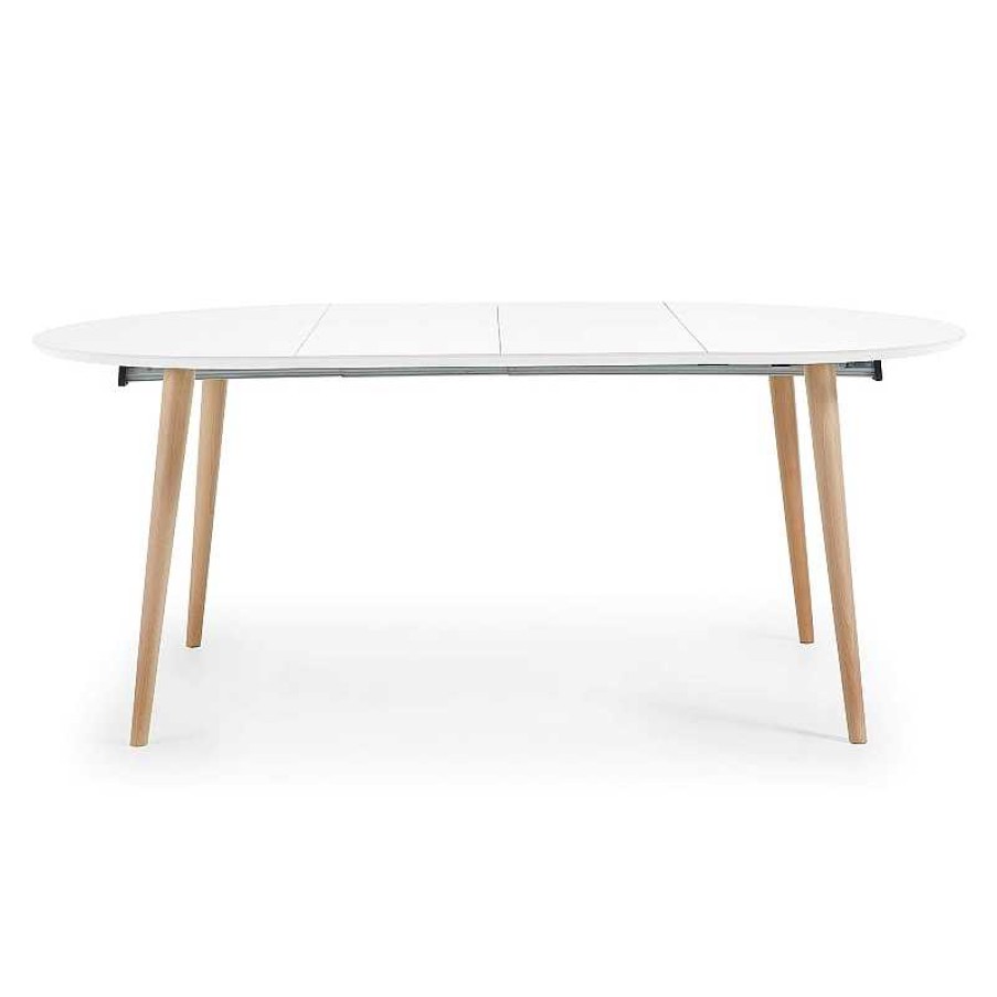 Mesas Kave Home | Mesa Extensible Redonda Oki Blanca