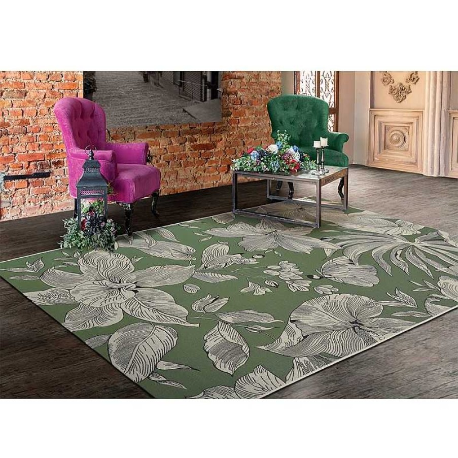 Decoraci N M.A. Salgueiro Alfombras Modernas | Alfombra Botanic Chenille Verde