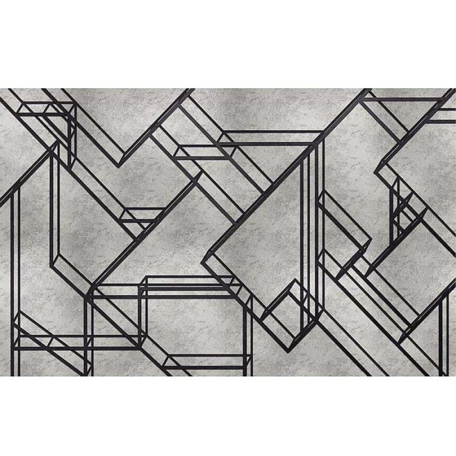 Decoraci N Coordonne Papel Pintado Coordonn | Mural L-Geometric Metallics