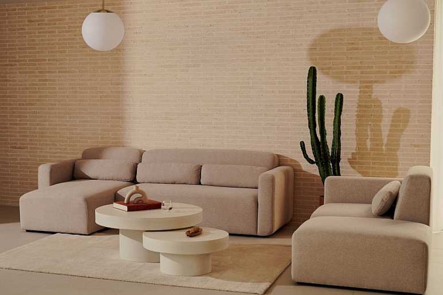 Sof S Kave Home | Sof Modular Neom 2 Plazas Con Terminal Beige 244 Cm