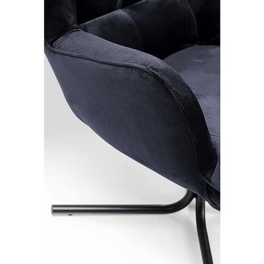 Sillones Kare Design | Butaca Giratoria Oscar Velvet Negro