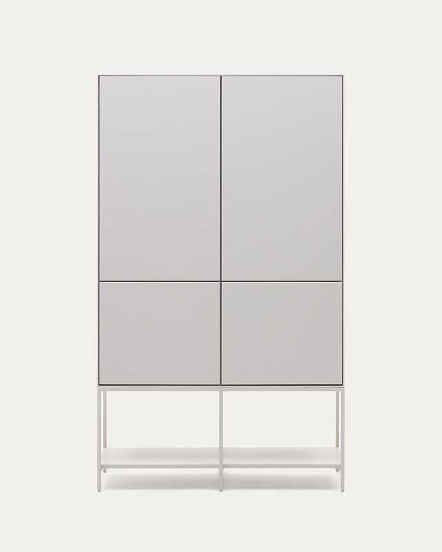 Muebles Kave Home | Aparador Vedrana 4 Puertas Dm Lacado Blanco 97,5 X 160 Cm