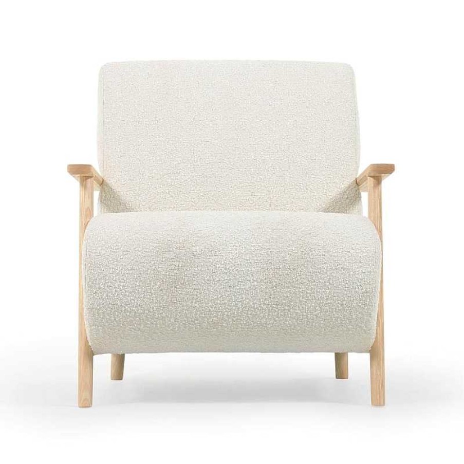 Sillones Kave Home | Butaca Meghan De Borrego Blanco