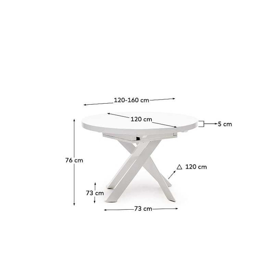 Mesas Kave Home | Mesa Extensible Redonda Vashti Blanca