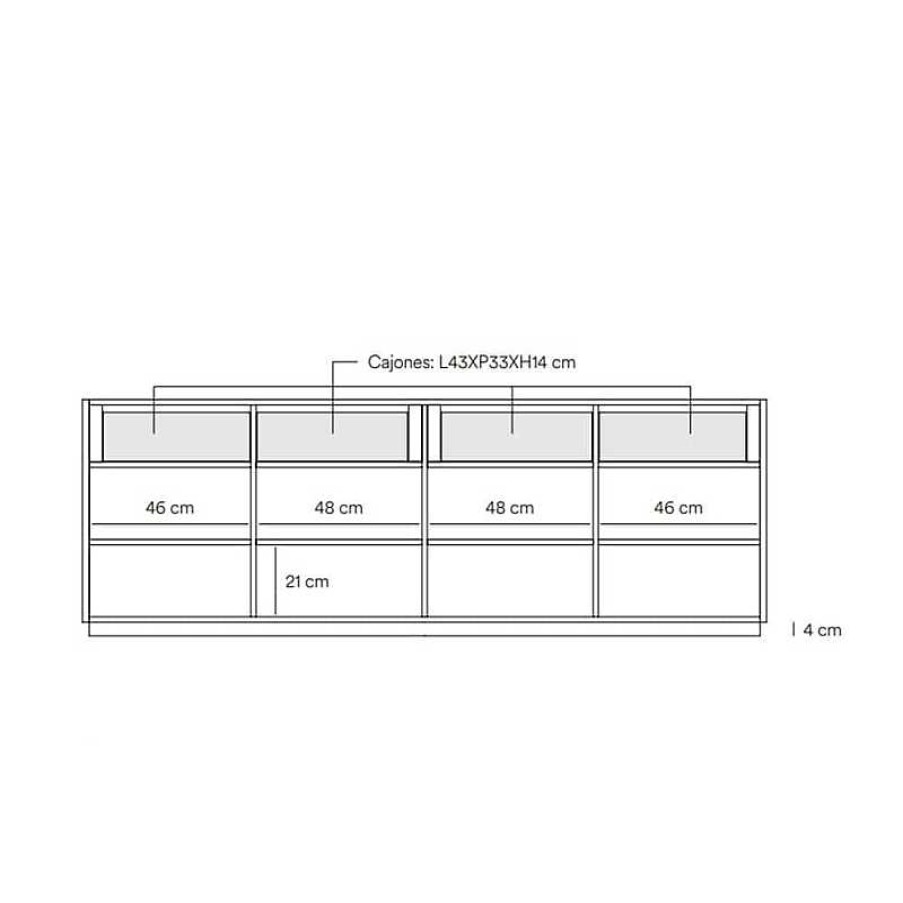 Muebles Teulat | Aparador Doric Negro 4P4C