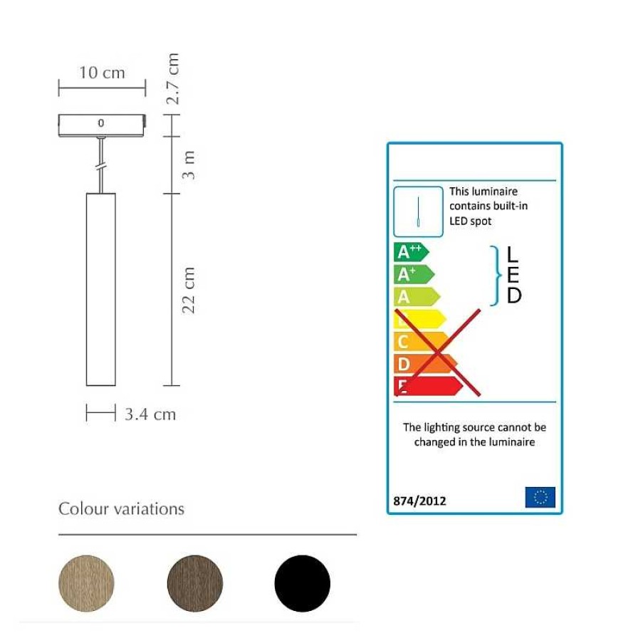 Iluminaci N Umage | L Mpara De Techo Cilindro Chimes Nogal