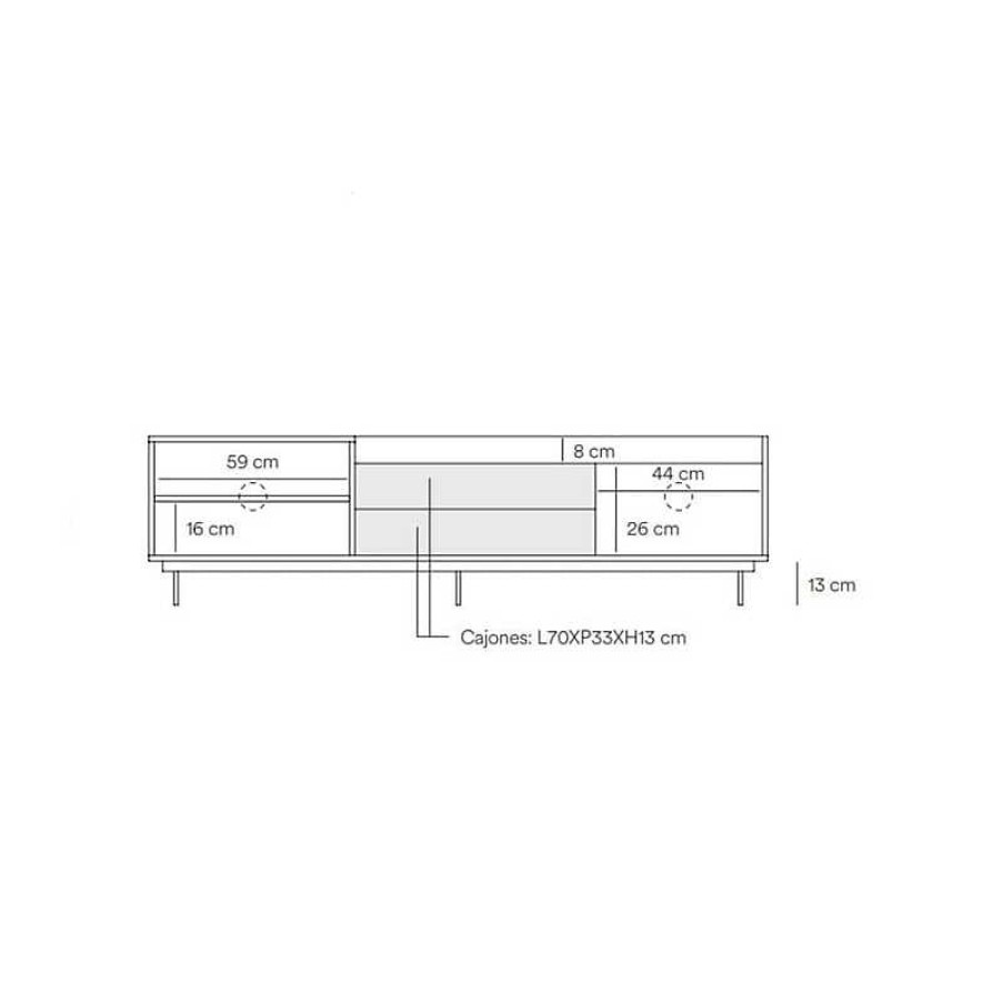 Muebles Teulat | Mueble Tv Roble Valley Azul