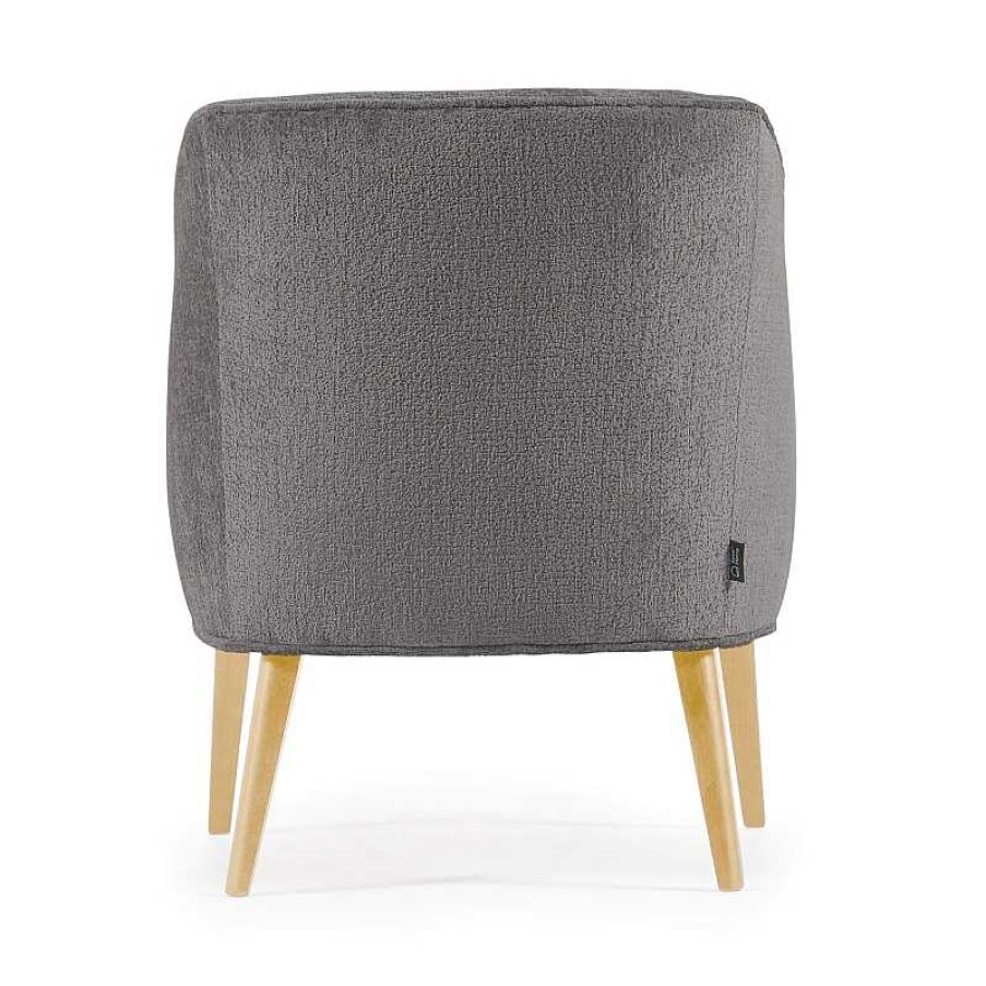 Sillones Kave Home | Butaca Bobly Chenilla Gris Oscuro