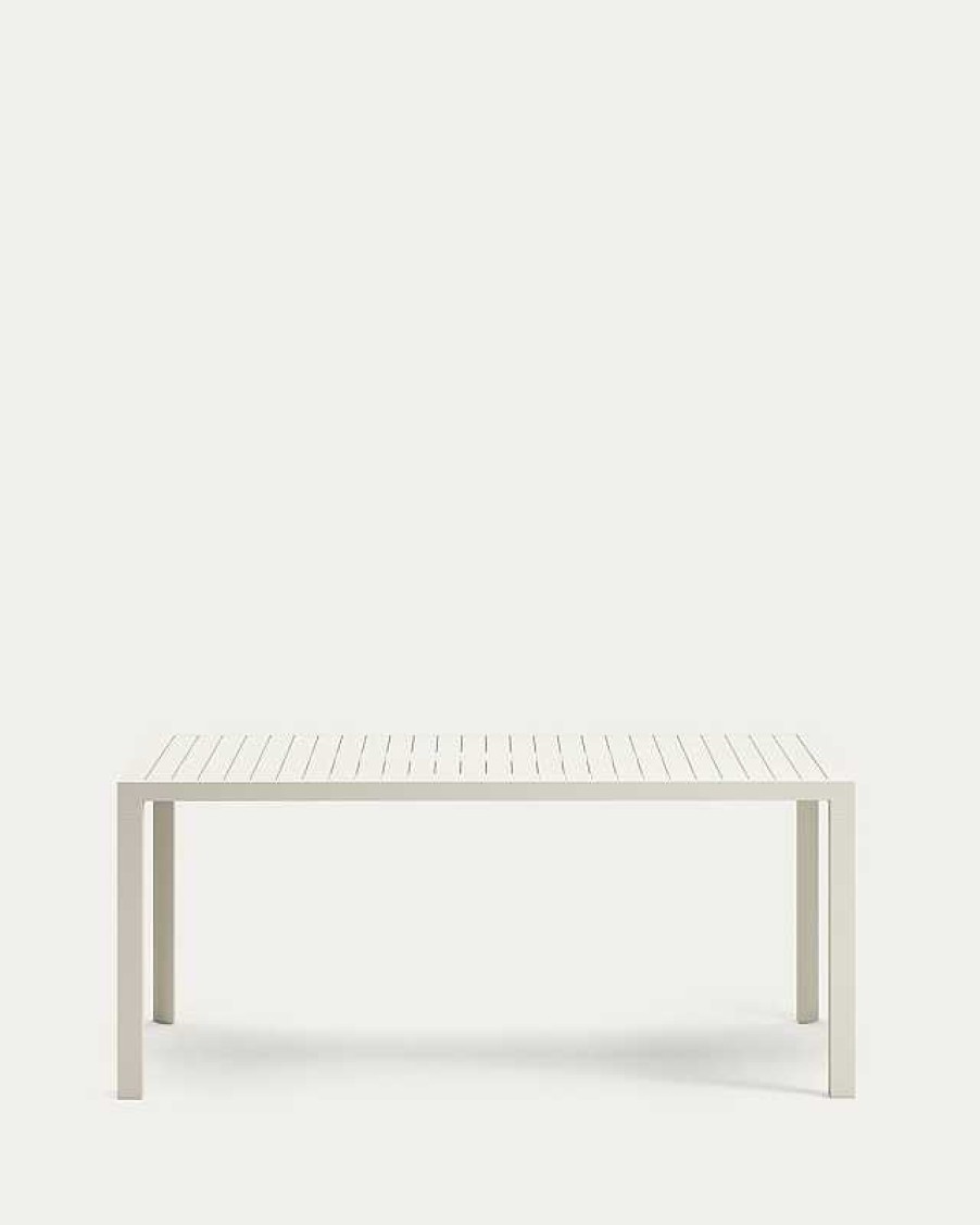 Muebles De Jard N Kave Home | Mesa De Exterior Culip De Aluminio Con Acabado Blanco 180 X 90 Cm