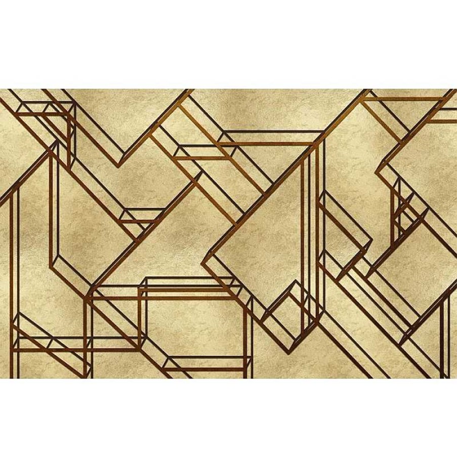 Decoraci N Coordonne Papel Pintado Coordonn | Mural L-Geometric Metallics