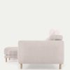 Sof S Kave Home | Sof Singa 3 Plazas Con Chaise Longue Izquierdo Blanco 296 Cm