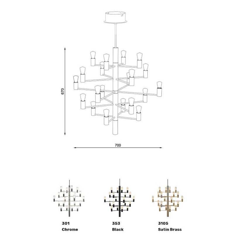 Iluminaci N Belid | Manola Chandelier Brass Xl