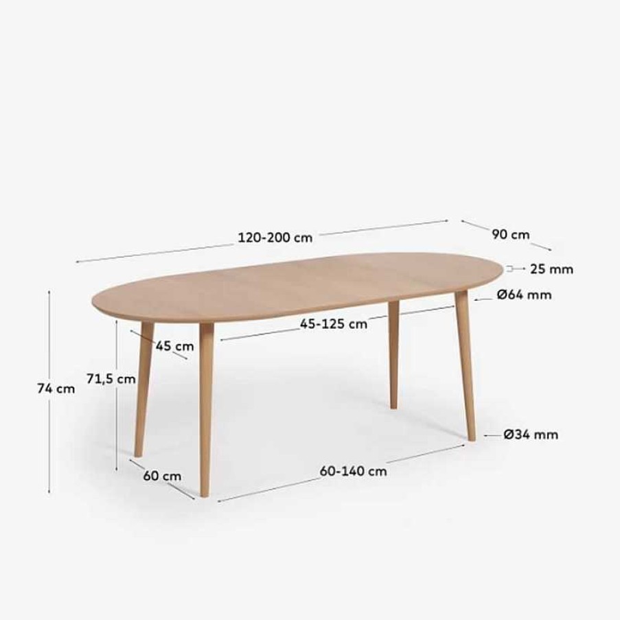 Mesas Kave Home | Mesa Extensible Oval Oki