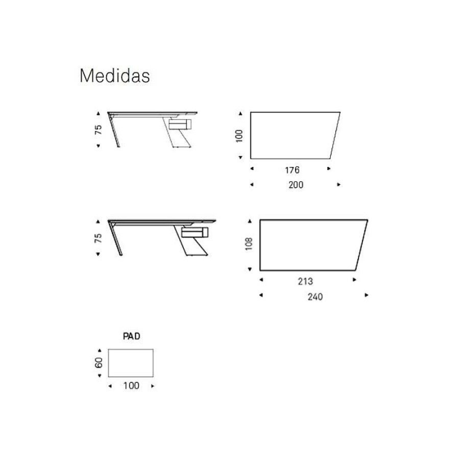 Mesas Cattelan Italia | Mesa Escritorio Nasdaq Keramik