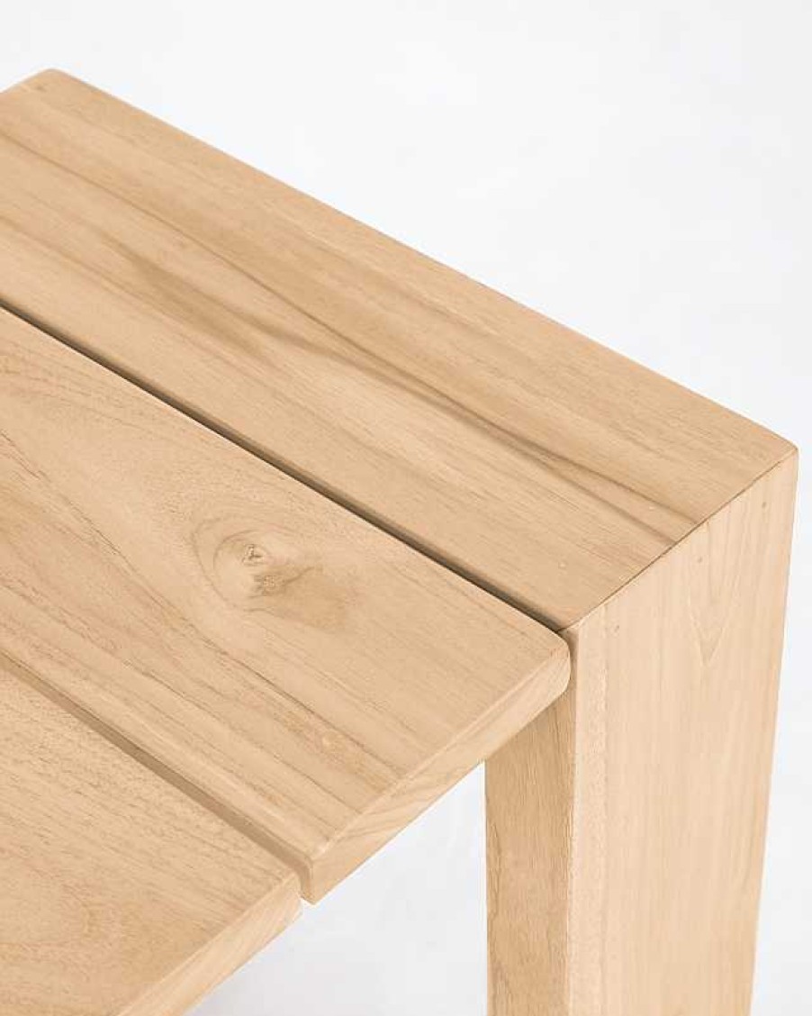 Muebles De Jard N Kave Home | Banco De Exterior Victoire De Madera Maciza De Teca 215 Cm