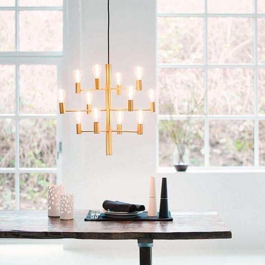 Iluminaci N Belid | Manola Chandelier Brass 12