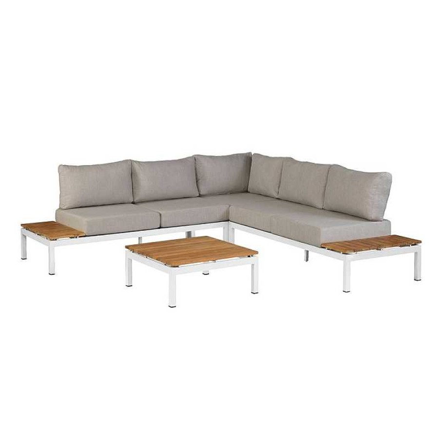 Muebles De Jard N Exotan | Set Sof Rinconero Villa Con Mesa White