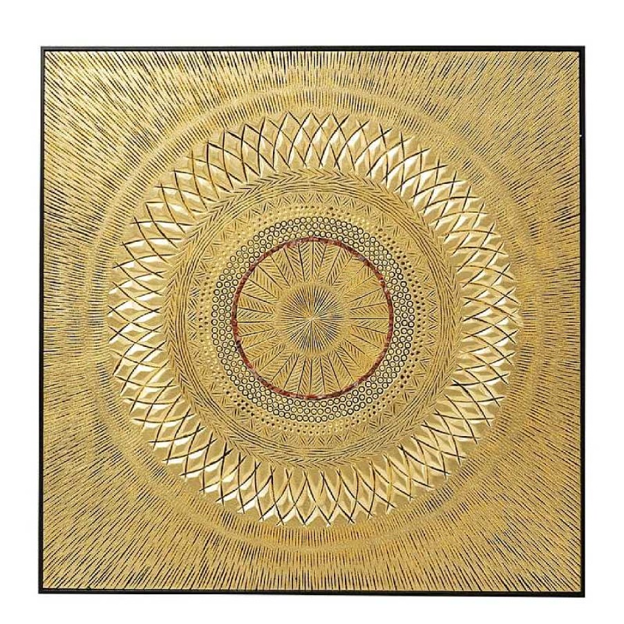 Decoraci N Kare Design Cuadros | Cuadro (Objetos) Art Geometric Circle Oro 120X120Cm