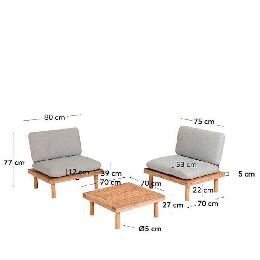 Muebles De Jard N Kave Home | Set Viridis Sillones + Mesa