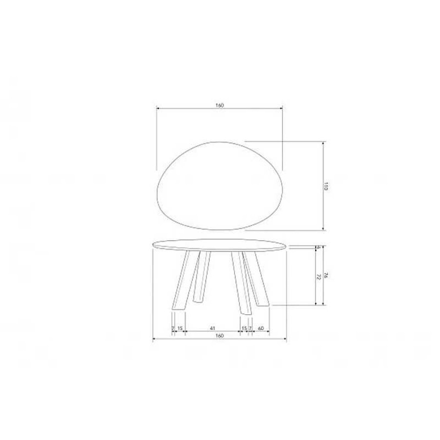 Mesas BePureHome | Mesa Comedor Roundly Nogal 160Cm