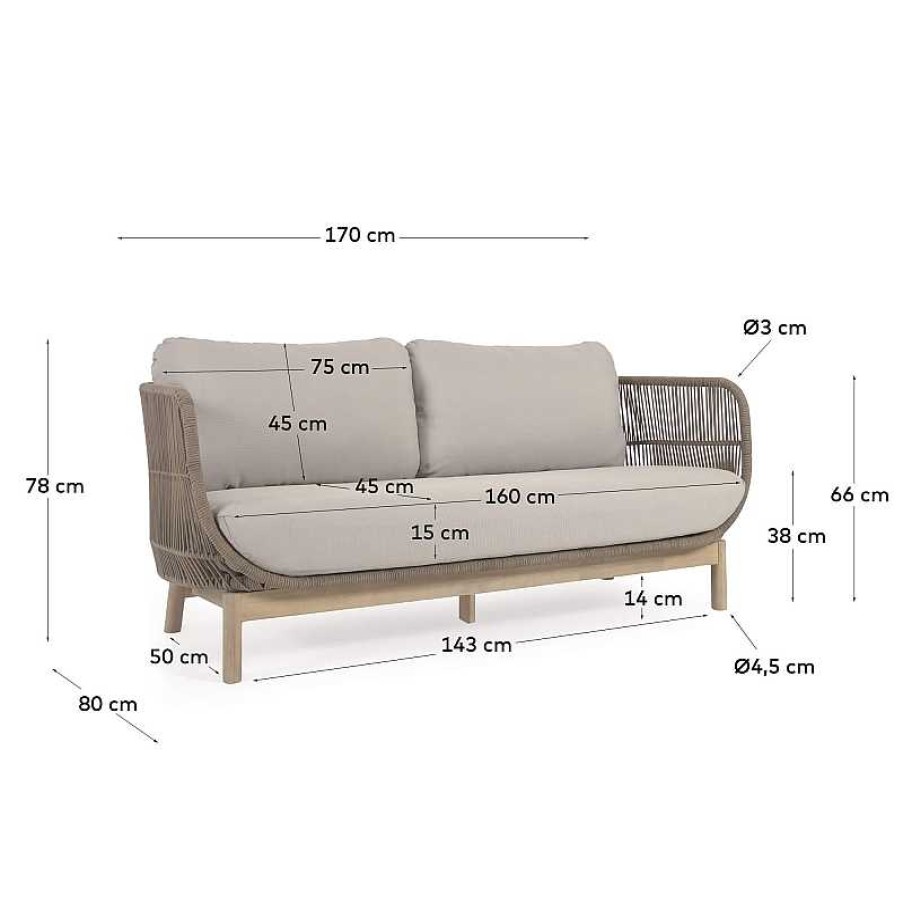 Muebles De Jard N Kave Home | Sof Catalina Cuerda Beige