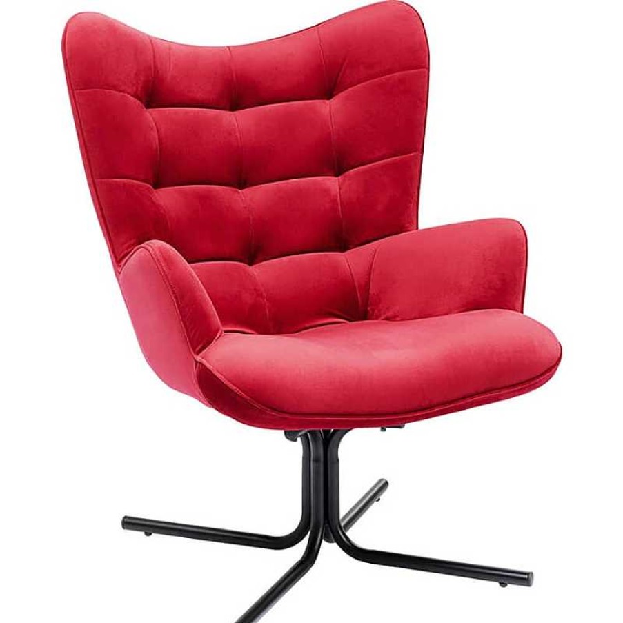 Sillones Kare Design | Butaca Giratoria Oscar Velvet Rojo