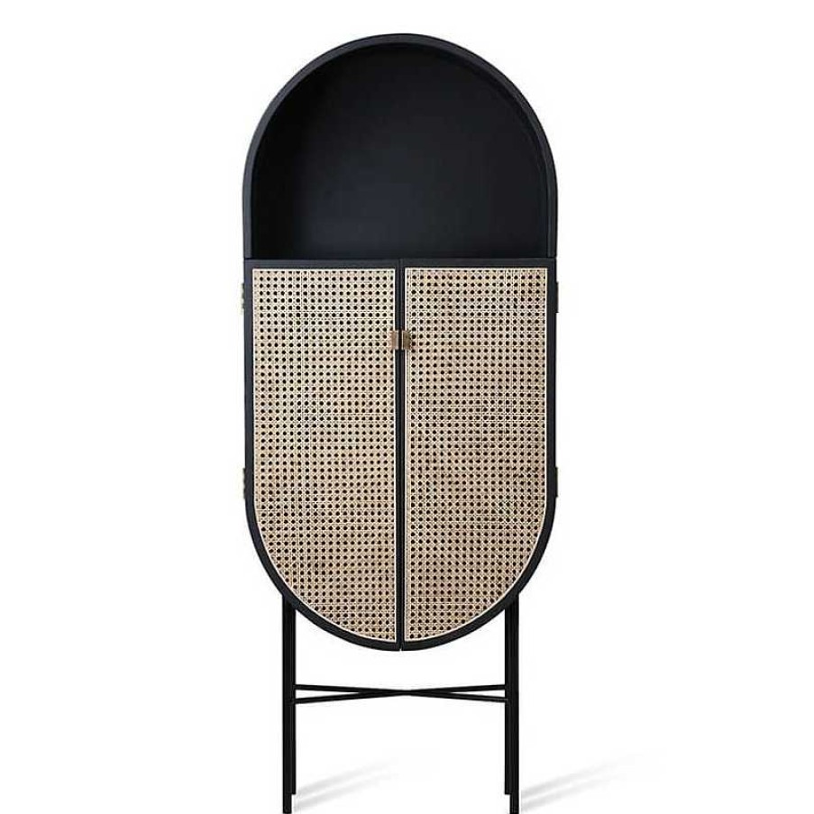 Muebles HKliving | Armario Enrejado Retro Oval Negro