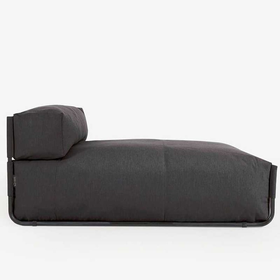 Muebles De Jard N Kave Home | Puff Lounge Square Exterior Gris Oscuro