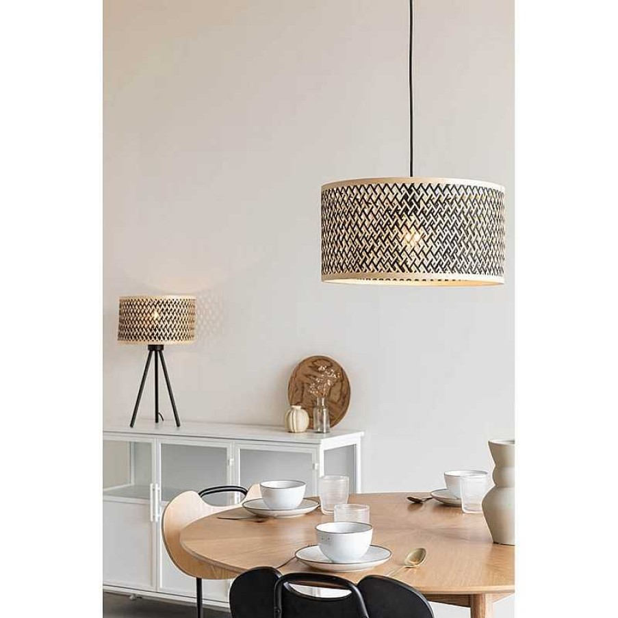 Iluminaci N White Label Living | L Mpara De Techo Isla Bamboo